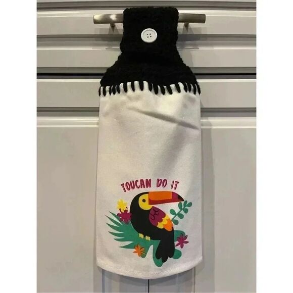 Crochet Top Kitchen Towel- Toucan Do It - Picture 3 of 3